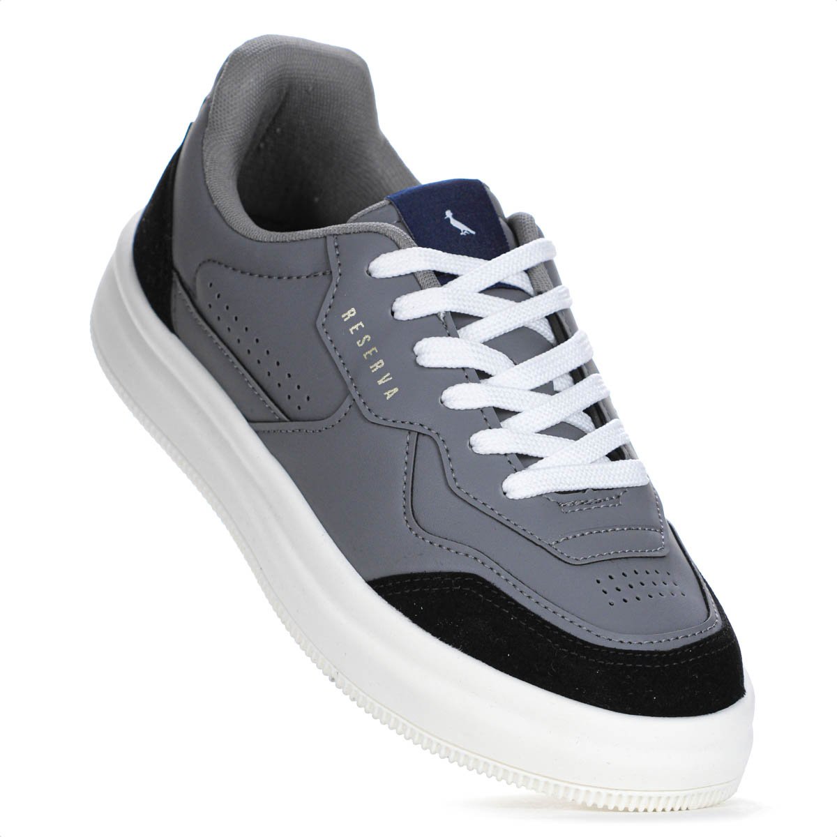 Tenis Reserva Troy Camurca Cinza e Preto - Masculino Cinza 4