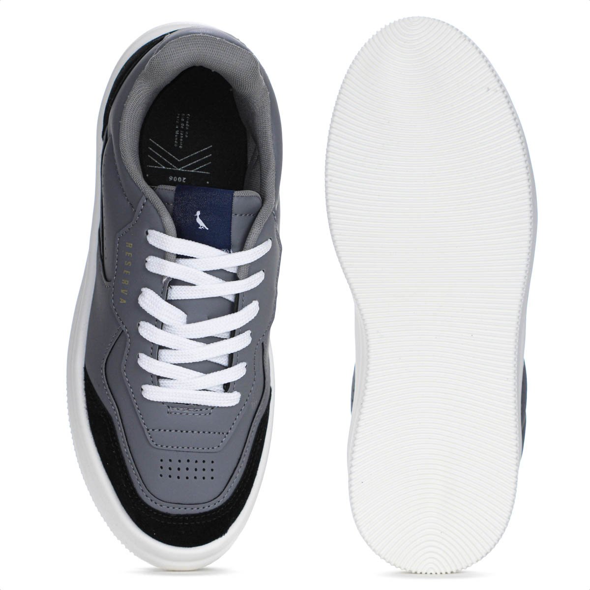 Tenis Reserva Troy Camurca Cinza e Preto - Masculino Cinza 5
