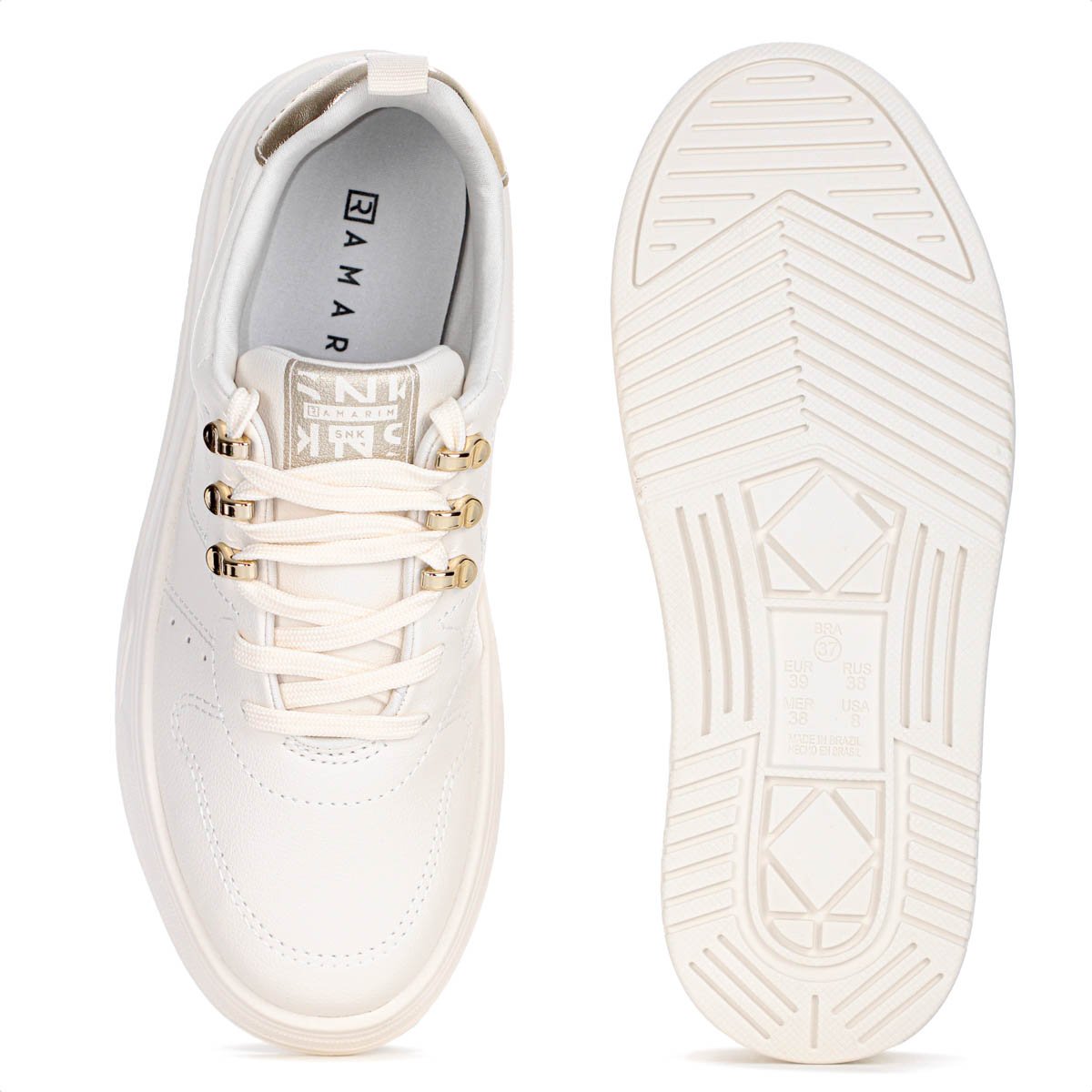 Tenis Ramarim Cacharel Off White e Dourado - Feminino Off White 4