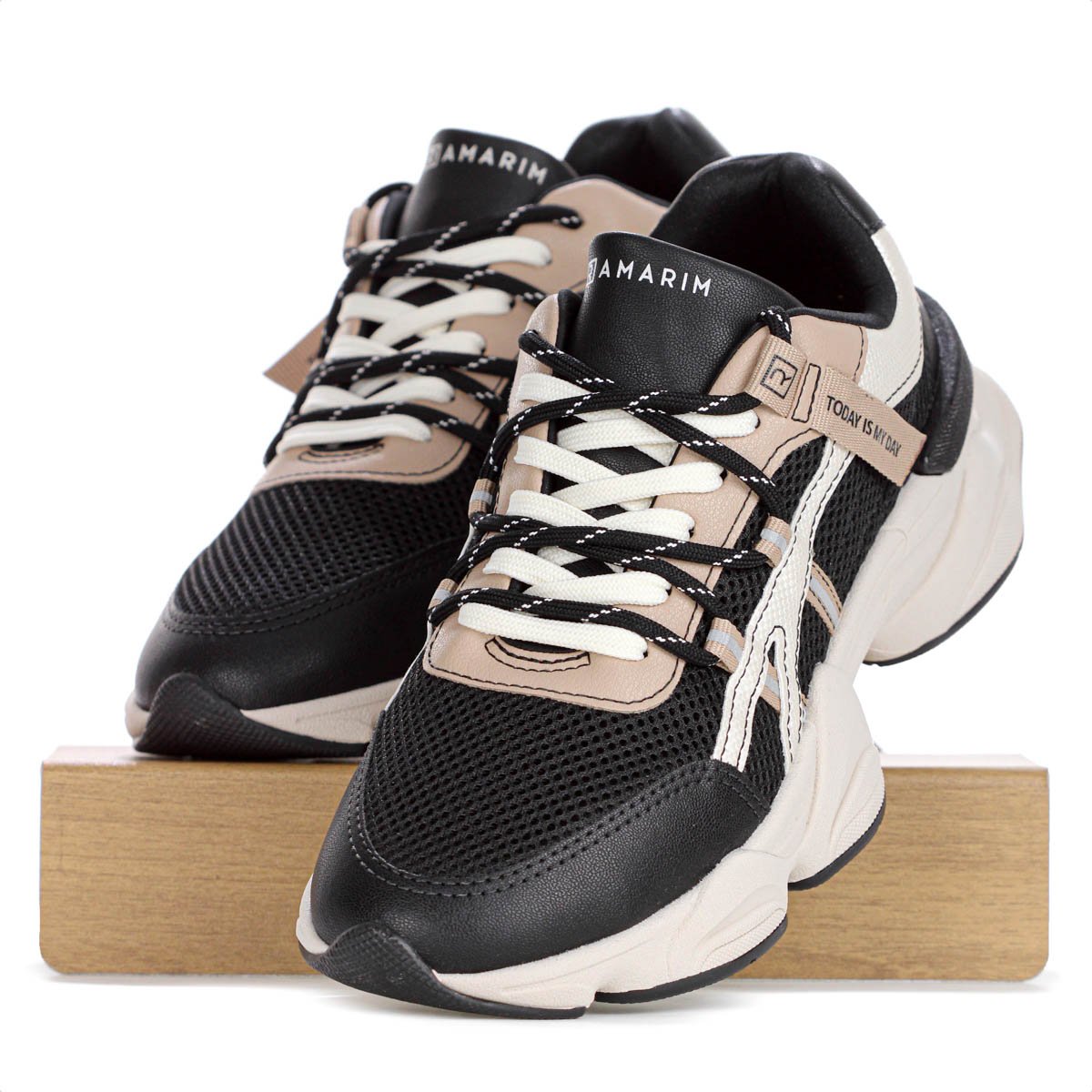 Tenis Ramarim Mocca Preto e Bege - Feminino Preto 7