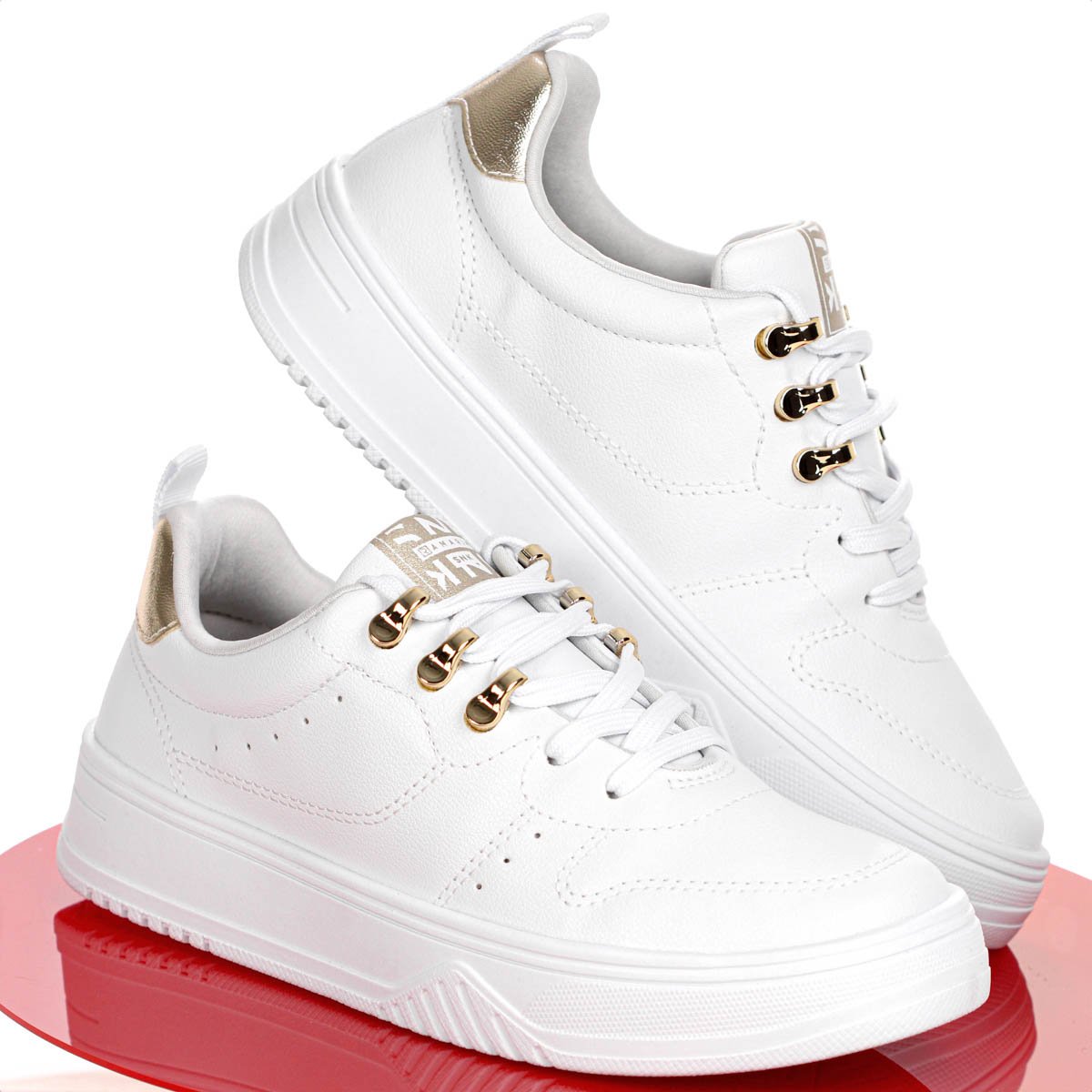 Tenis Ramarim Cacharel Branco e Dourado - Feminino Branco 8