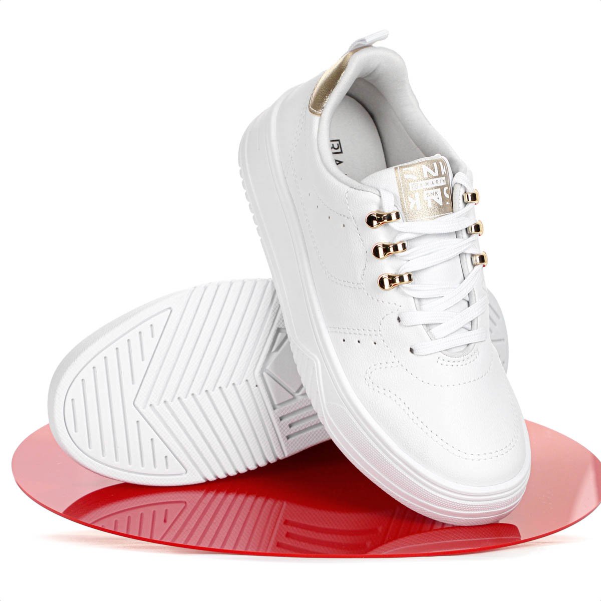 Tenis Ramarim Cacharel Branco e Dourado - Feminino Branco 9