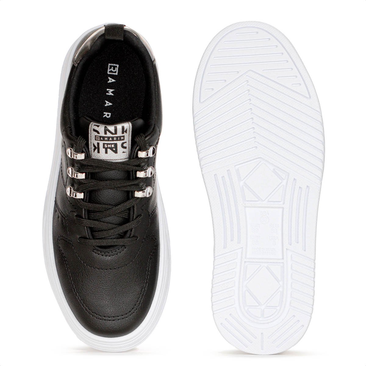 Tenis Ramarim Cacharel Preto e Prata - Feminino Preto 4