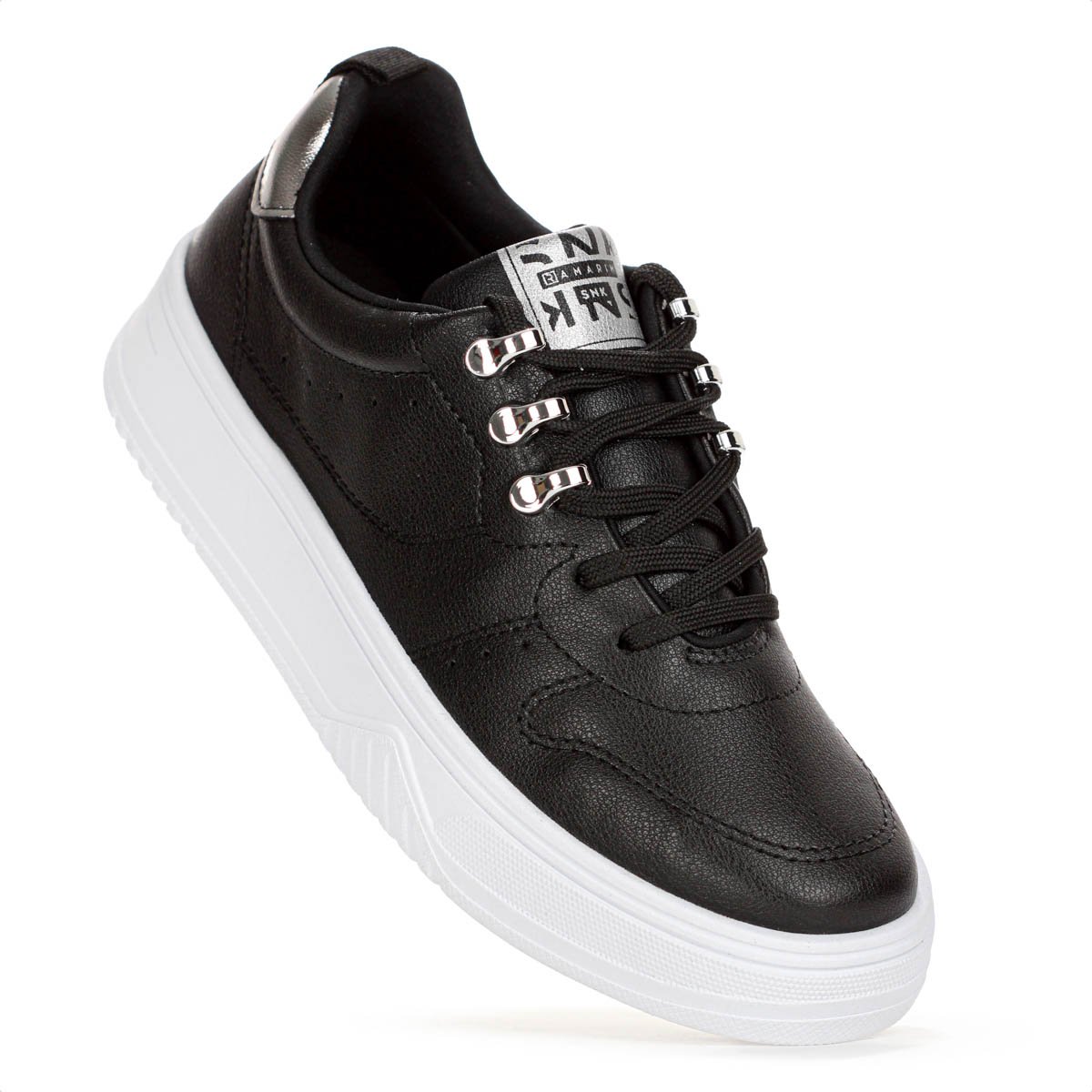 Tenis Ramarim Cacharel Preto e Prata - Feminino Preto 5