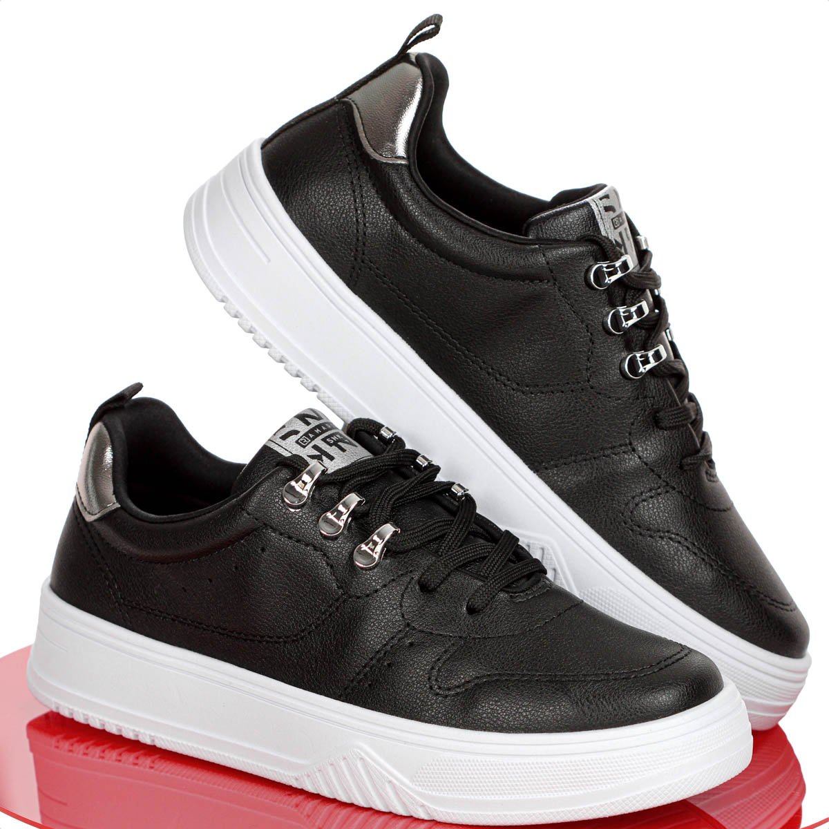 Tenis Ramarim Cacharel Preto e Prata - Feminino Preto 8