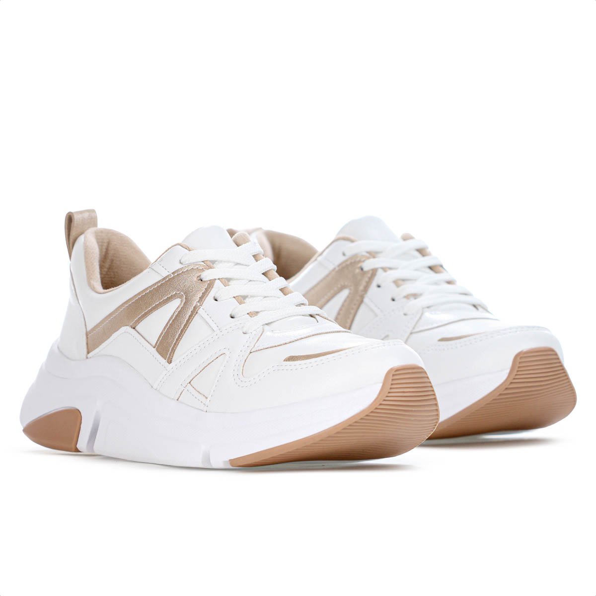 Tenis Modare Napa Suprema Branco e Dourado - Feminino Branco 6