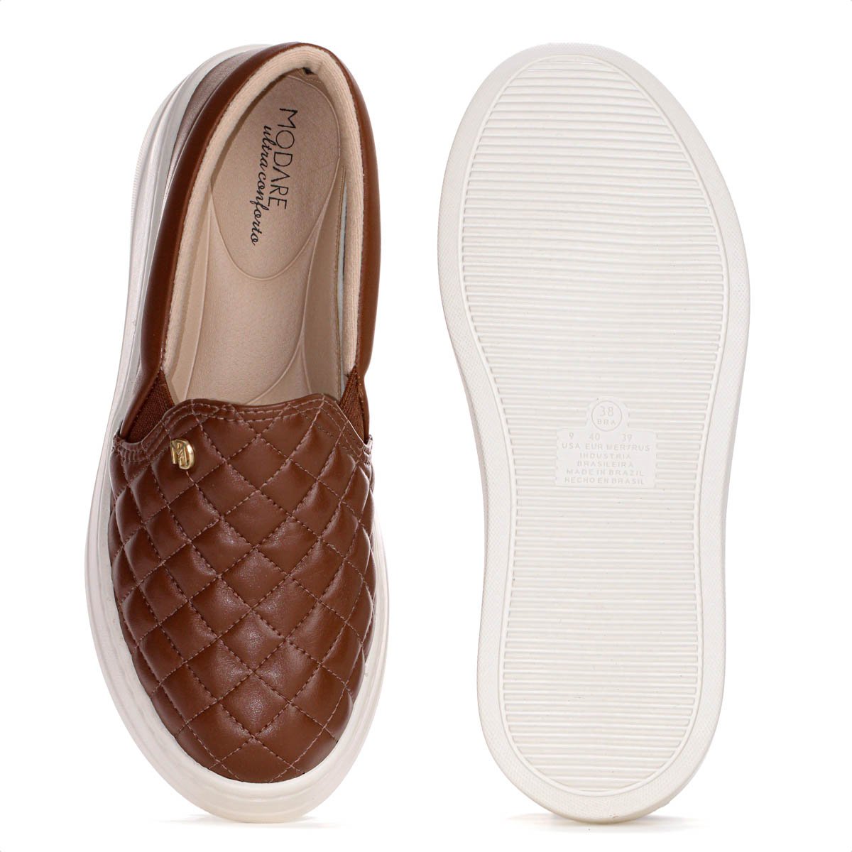Tenis Modare Slip On Matelasse Marrom - Feminino Marrom 4