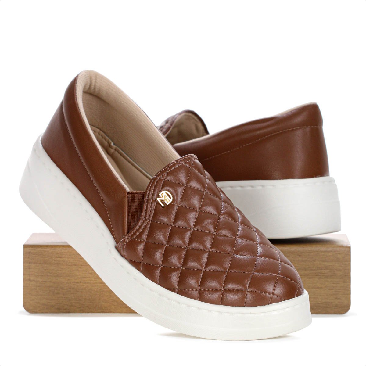 Tenis Modare Slip On Matelasse Marrom - Feminino Marrom 8