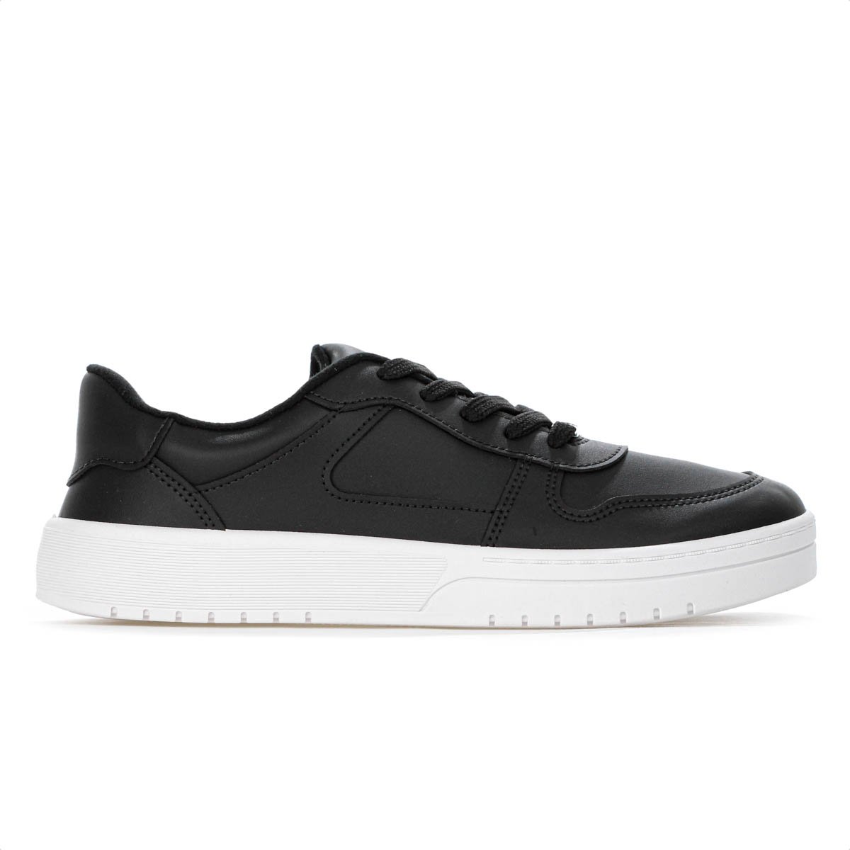 Tenis Moleca Napa Sardenha Recortes Preto - Feminino