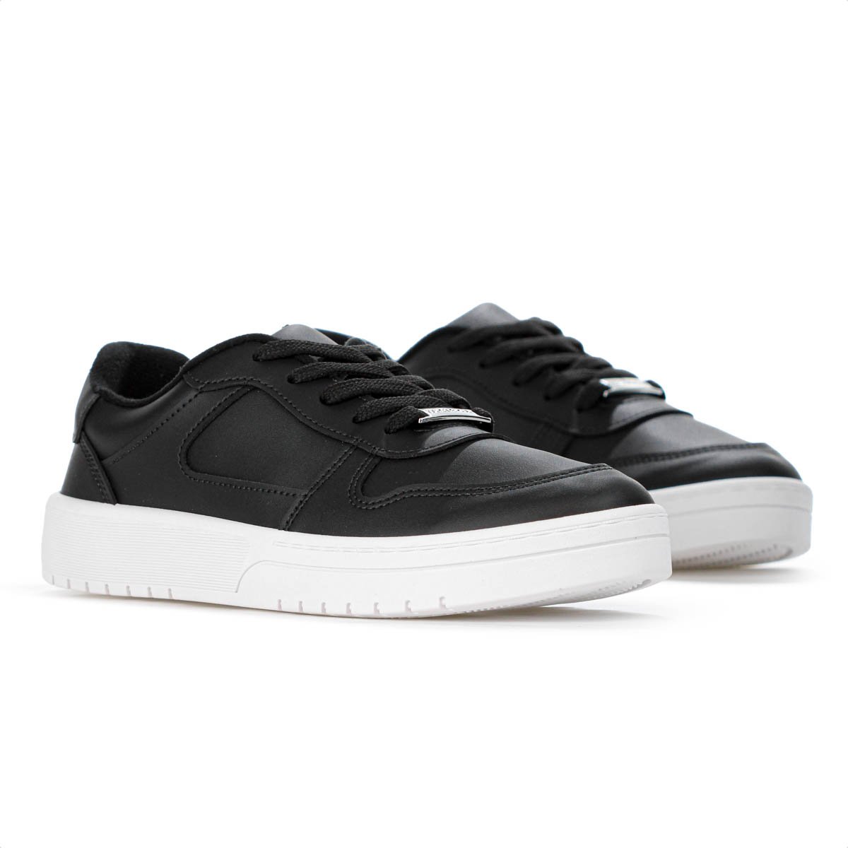 Tenis Moleca Napa Sardenha Recortes Preto - Feminino Preto 3