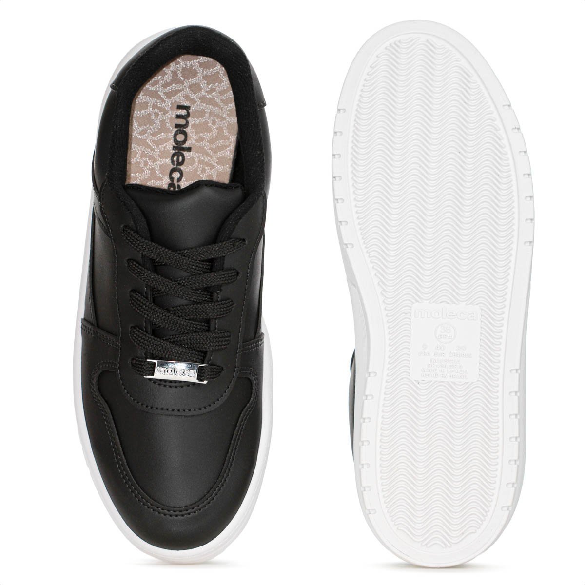 Tenis Moleca Napa Sardenha Recortes Preto - Feminino Preto 4