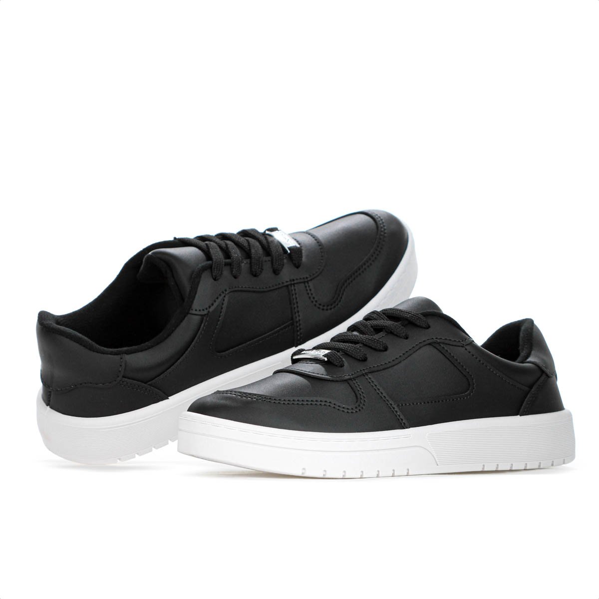 Tenis Moleca Napa Sardenha Recortes Preto - Feminino Preto 8