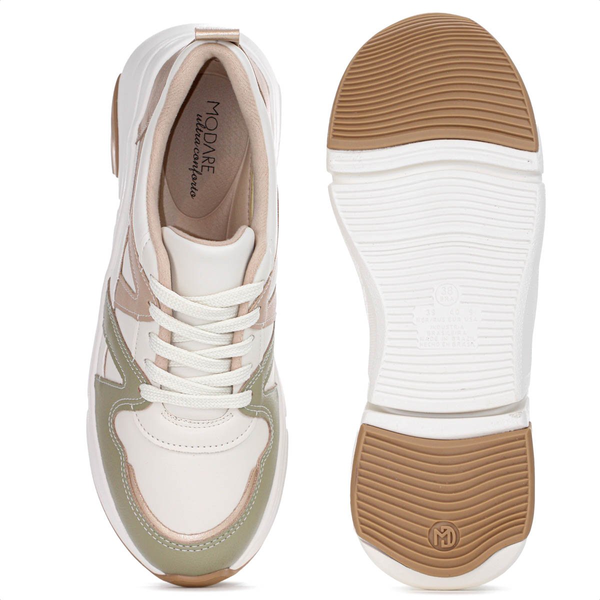Tenis Modare Napa Suprema Off White Rose e Verde - Feminino Off White 4