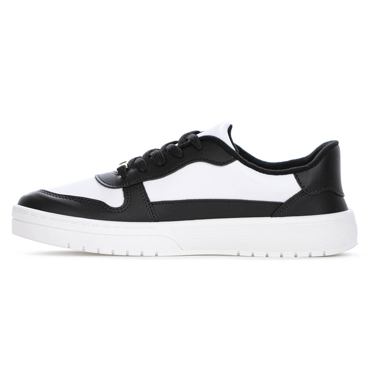 Tenis Moleca Napa Sardenha Recortes Branco e Preto - Feminino Branco/Preto 2