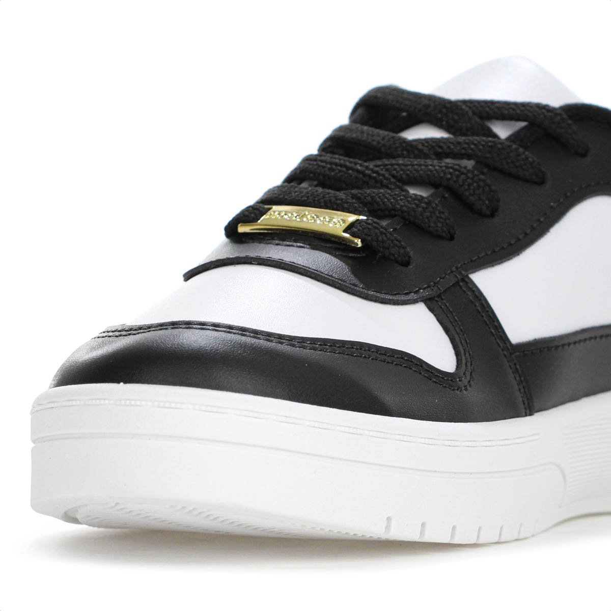 Tenis Moleca Napa Sardenha Recortes Branco e Preto - Feminino Branco/Preto 6