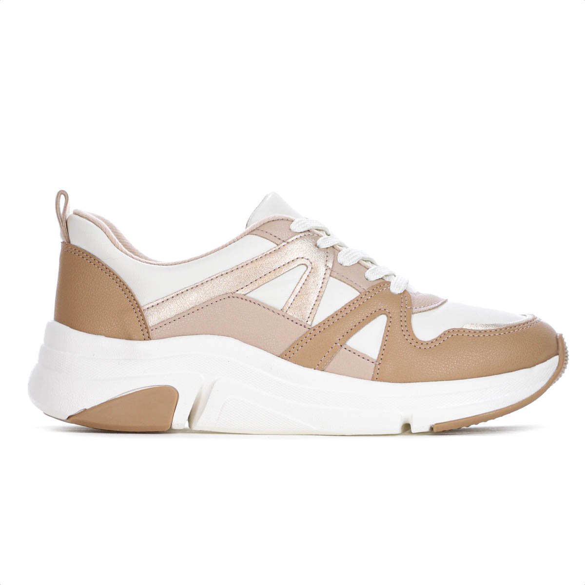 Tenis Modare Napa Suprema Off White Rose e Marrom - Feminino