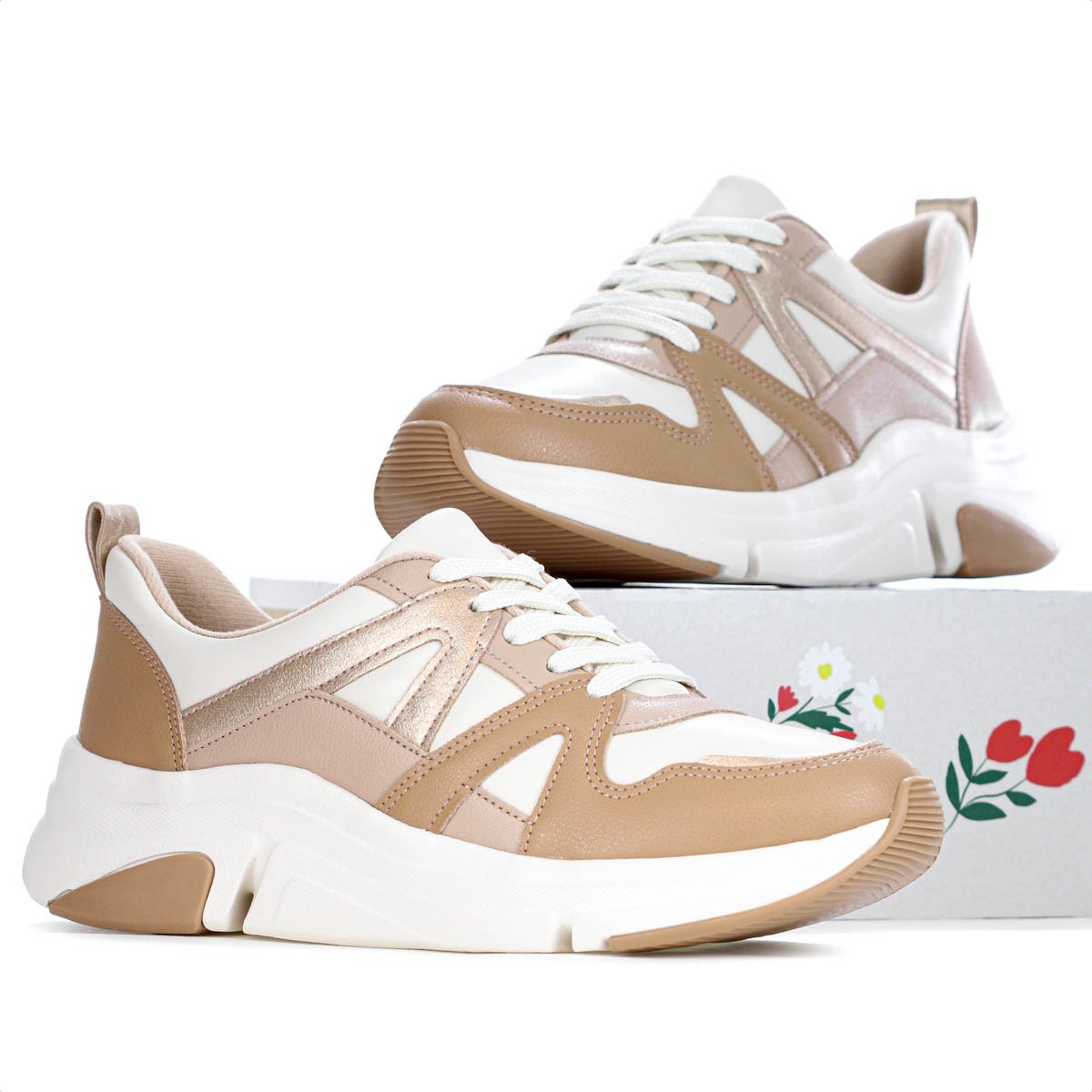 Tenis Modare Napa Suprema Off White Rose e Marrom - Feminino Off White 8