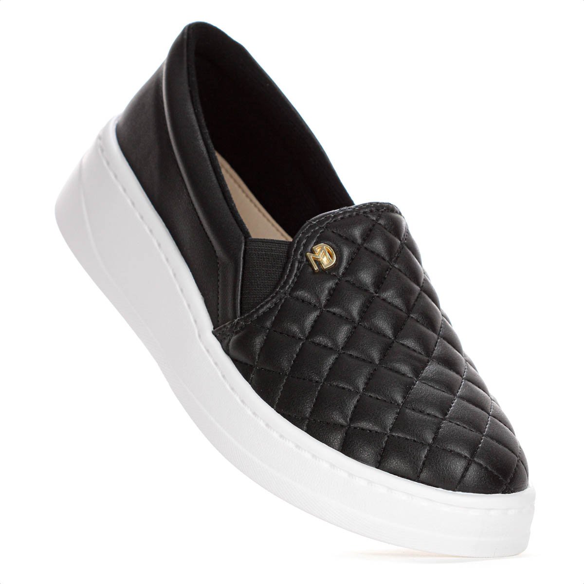 Tenis Modare Slip On Matelasse Preto e Branco - Feminino Preto 5