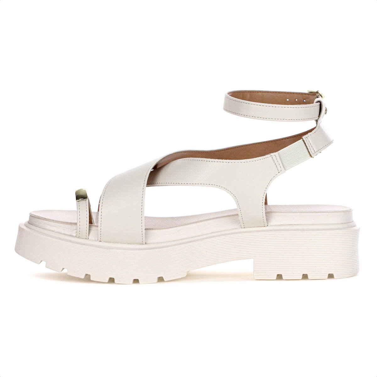Sandalia Vizzano Tamanco Tiras Cruzadas Off White - Feminino Branco 3
