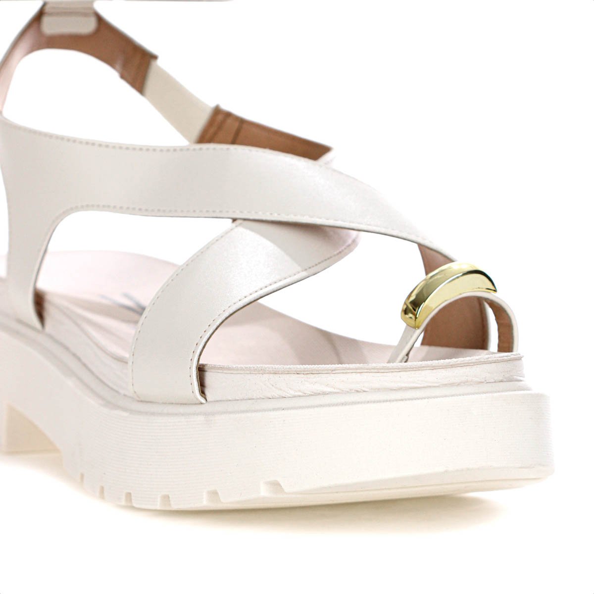 Sandalia Vizzano Tamanco Tiras Cruzadas Off White - Feminino Branco 7
