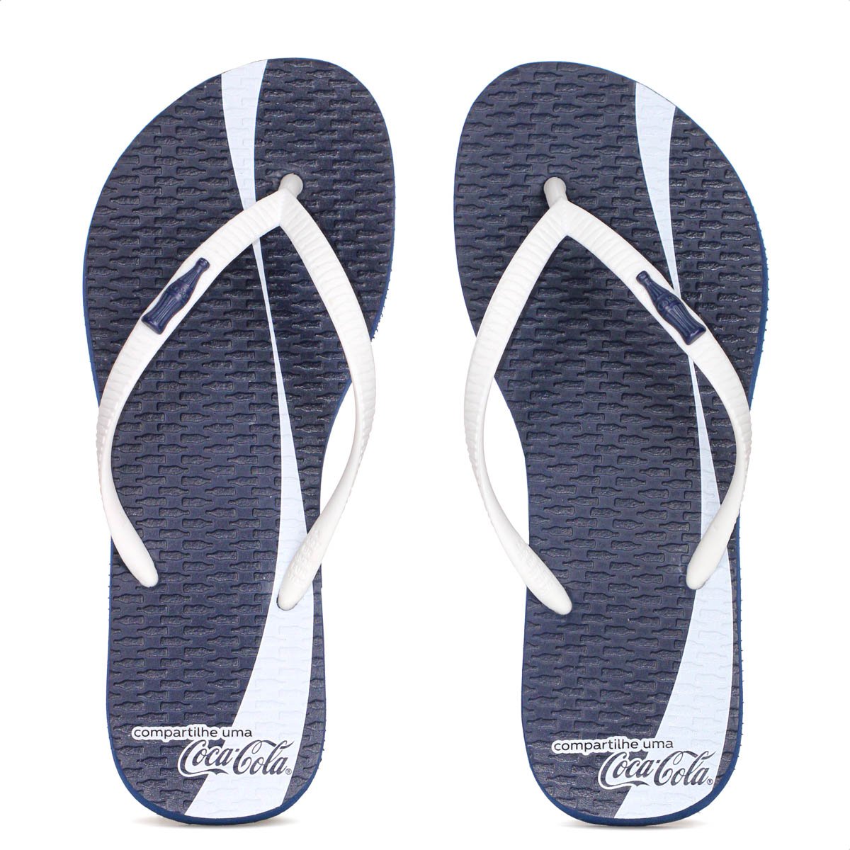 Chinelo Coca Cola Share a Coke Azul Marinho - Feminino Branco/Azul 6