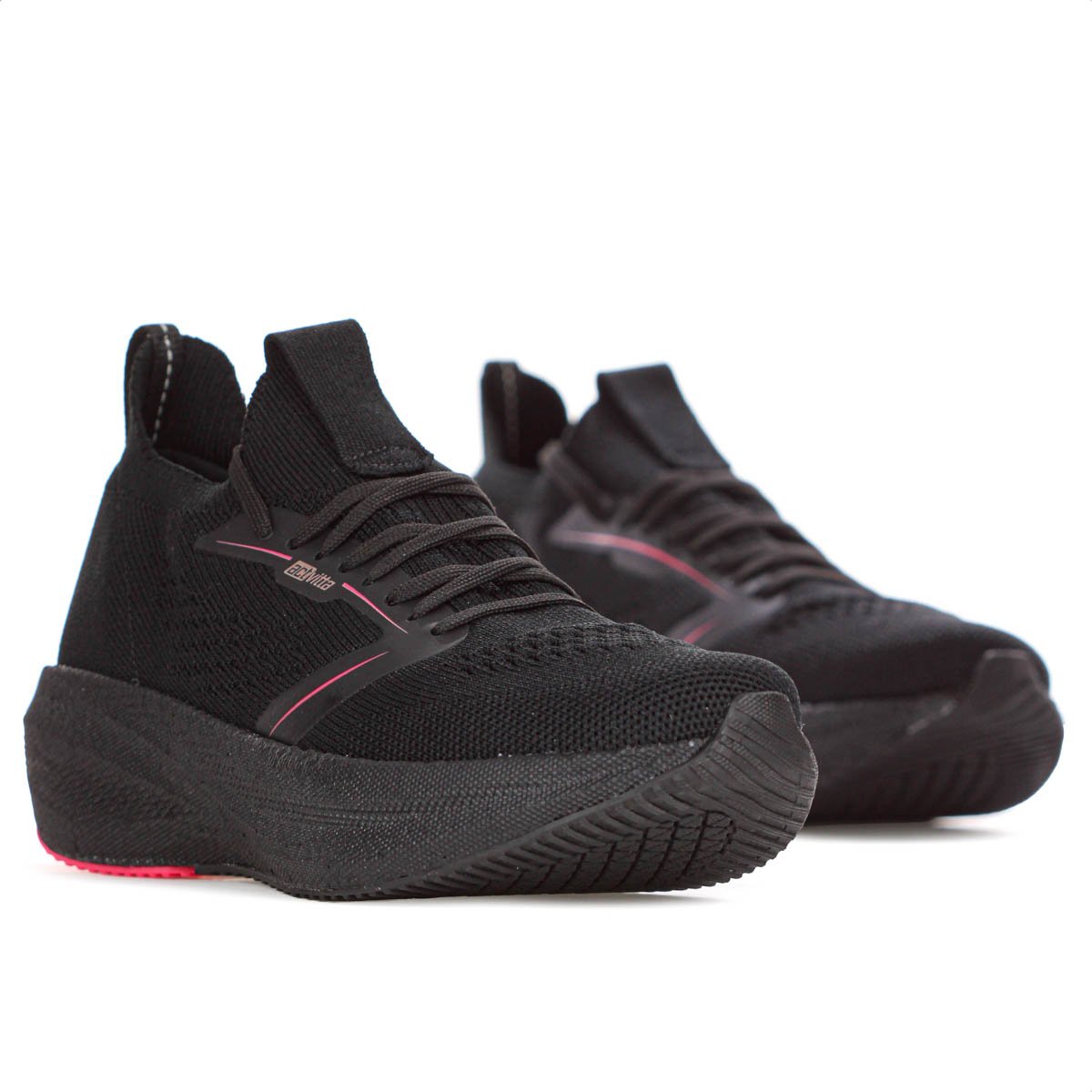 Tenis Actvitta Gaspea Knit Energy Preto e Rosa - Feminino Preto 3