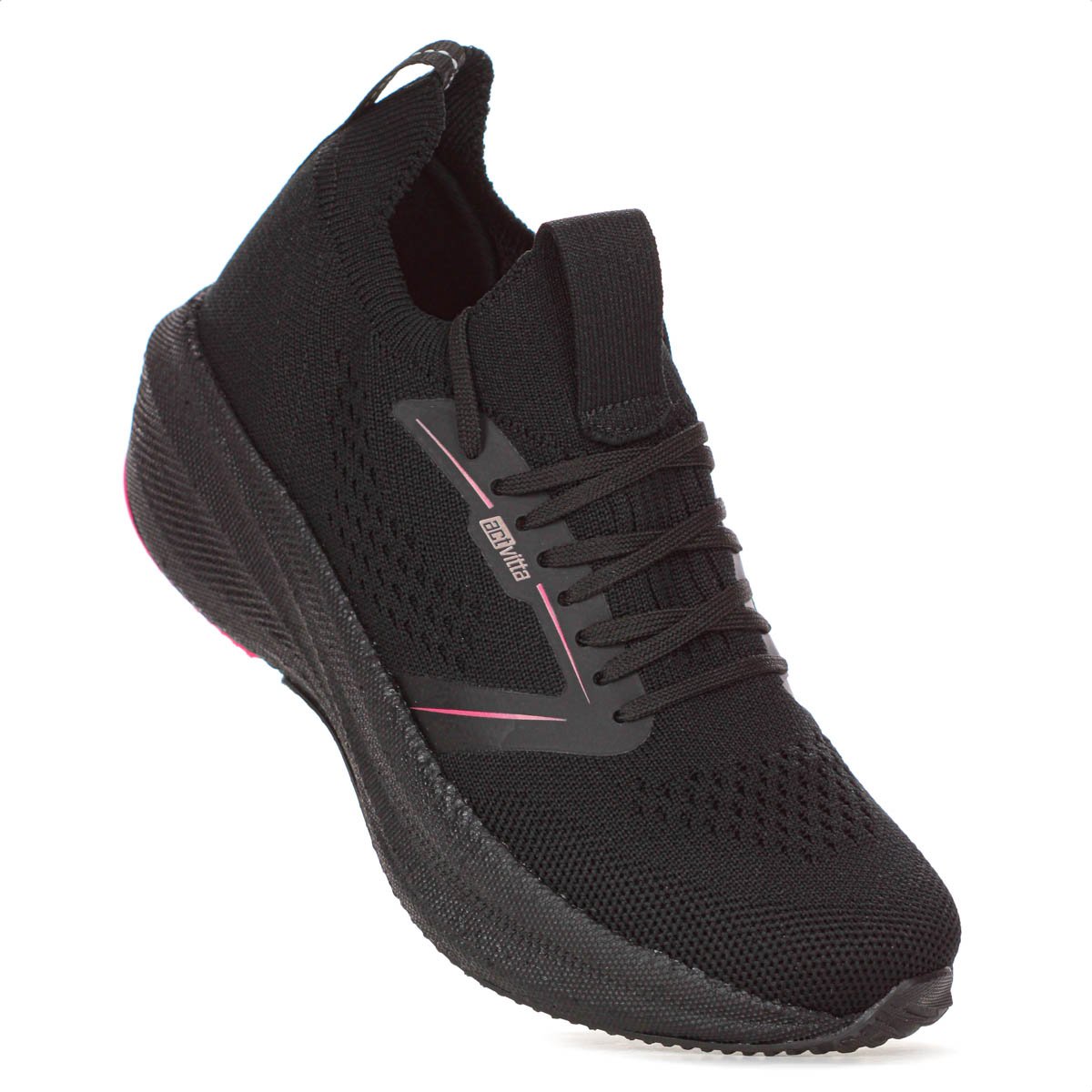 Tenis Actvitta Gaspea Knit Energy Preto e Rosa - Feminino Preto 4