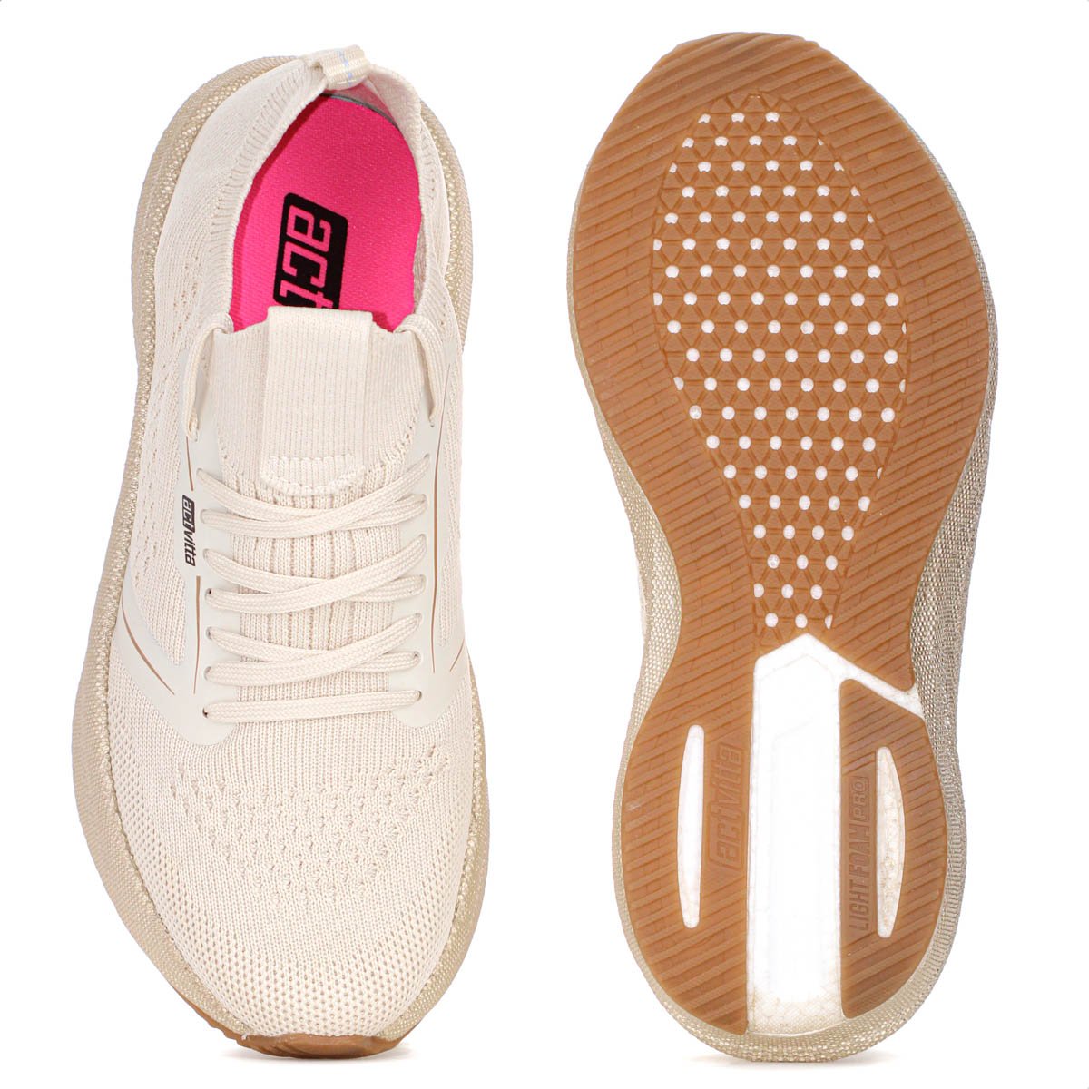 Tenis Actvitta Gaspea Knit Energy Bege - Feminino Bege 4