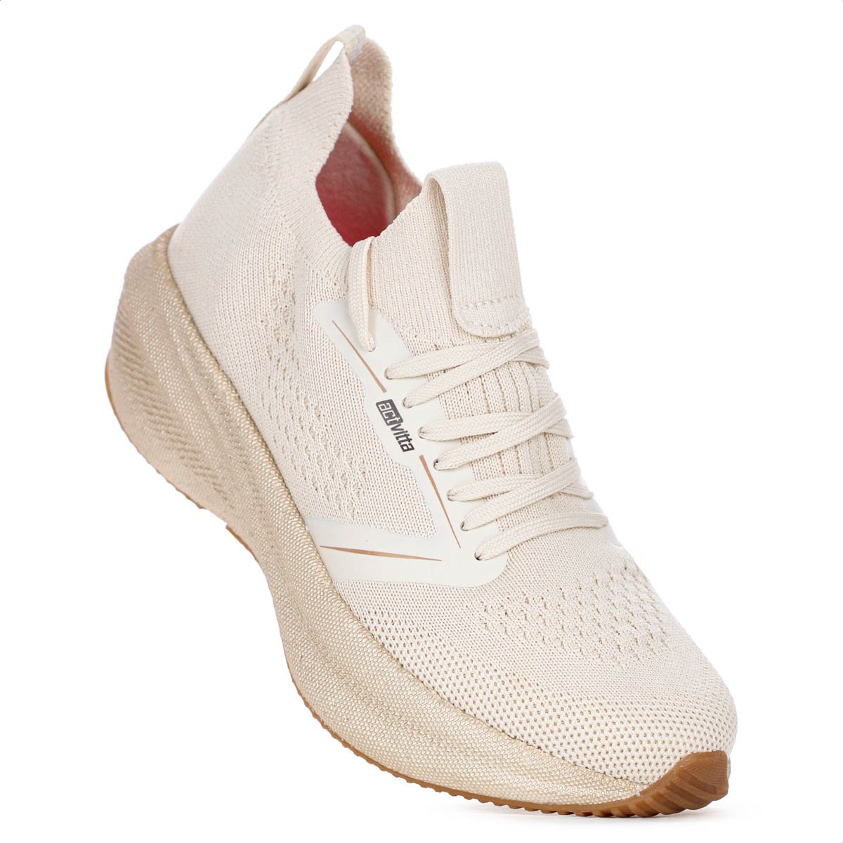 Tenis Actvitta Gaspea Knit Energy Bege - Feminino Bege 5