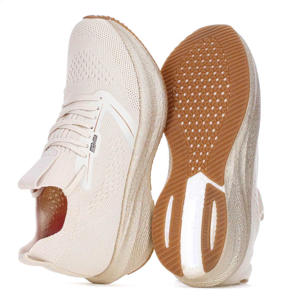 Tenis Actvitta Gaspea Knit Energy Bege - Feminino Bege 10