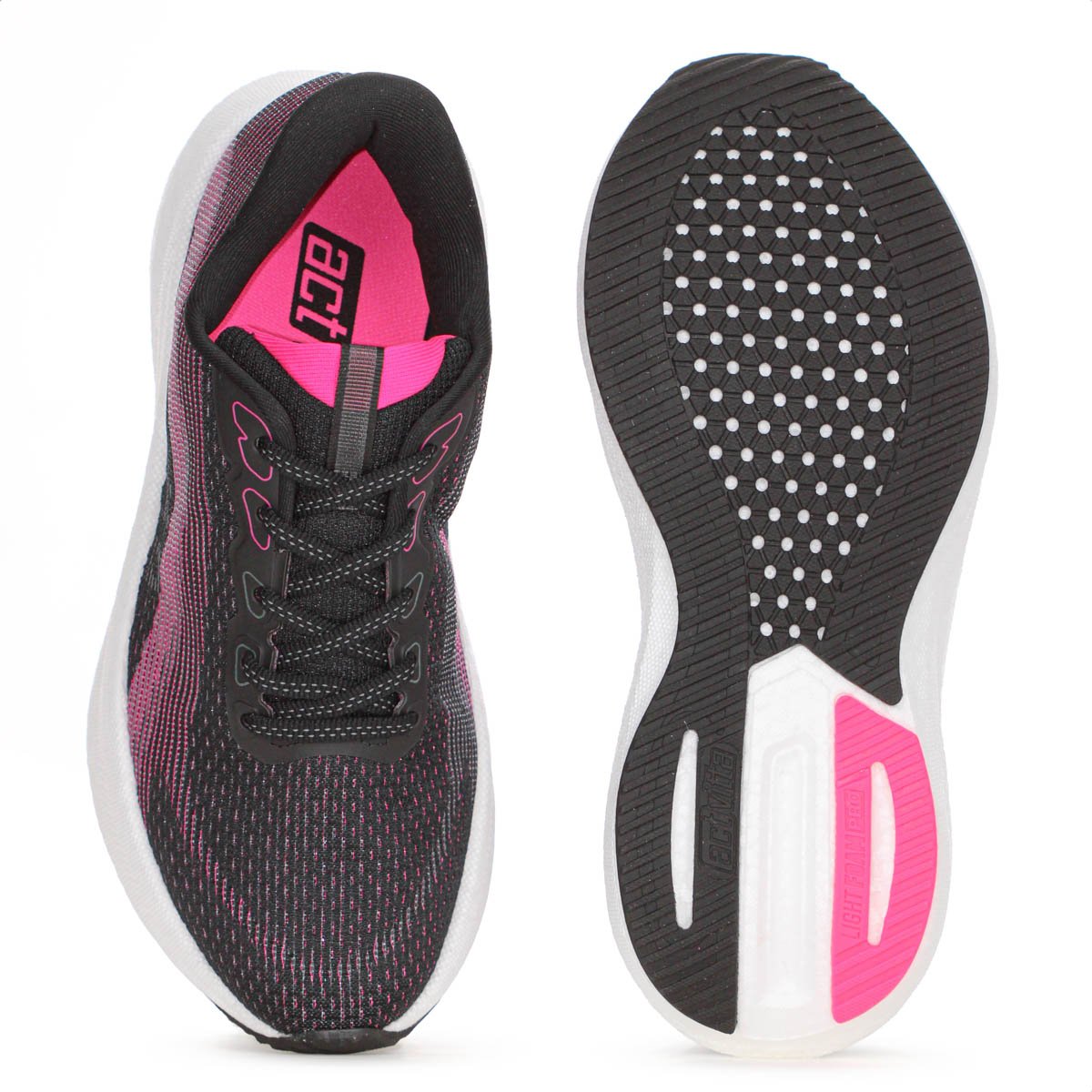Tenis Actvitta Gaspea Loc Zaria Preto Rosa e Branco - Feminino Preto/Rosa 4
