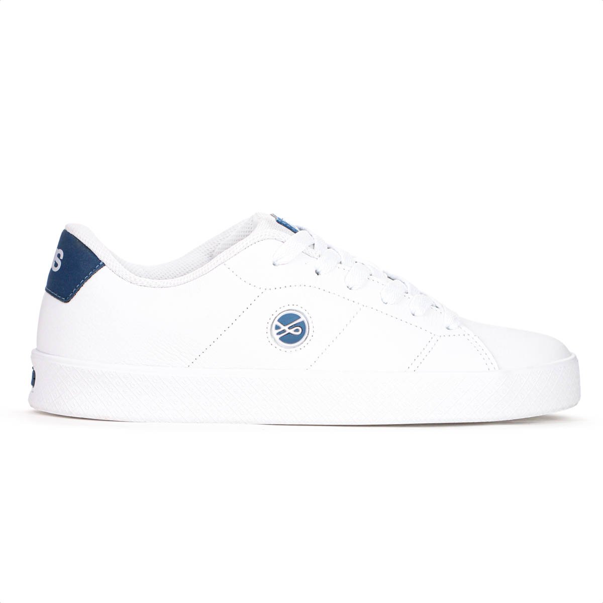 Tenis Ous Dots Couro Branco e Azul - Masculino