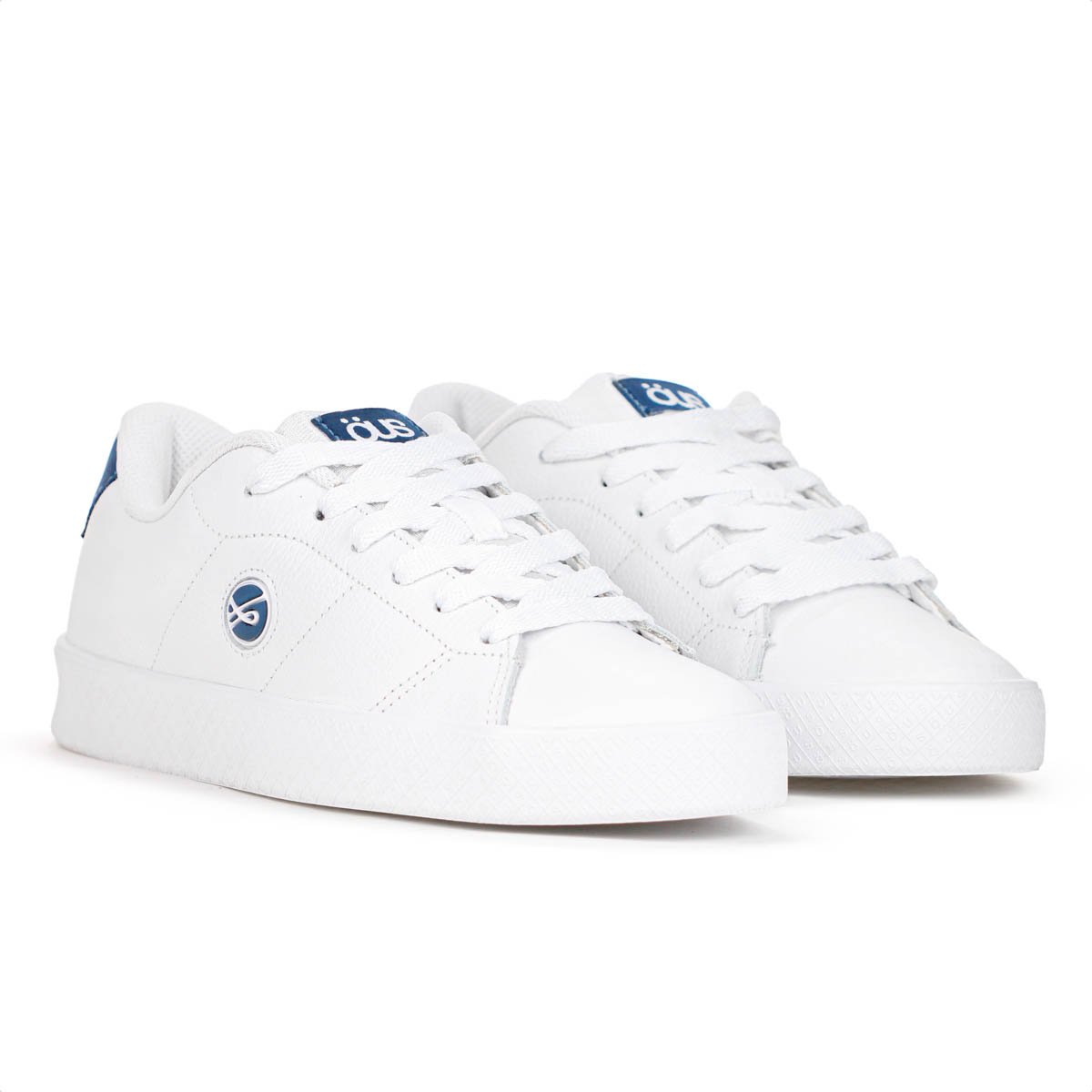 Tenis Ous Dots Couro Branco e Azul - Masculino Branco 3