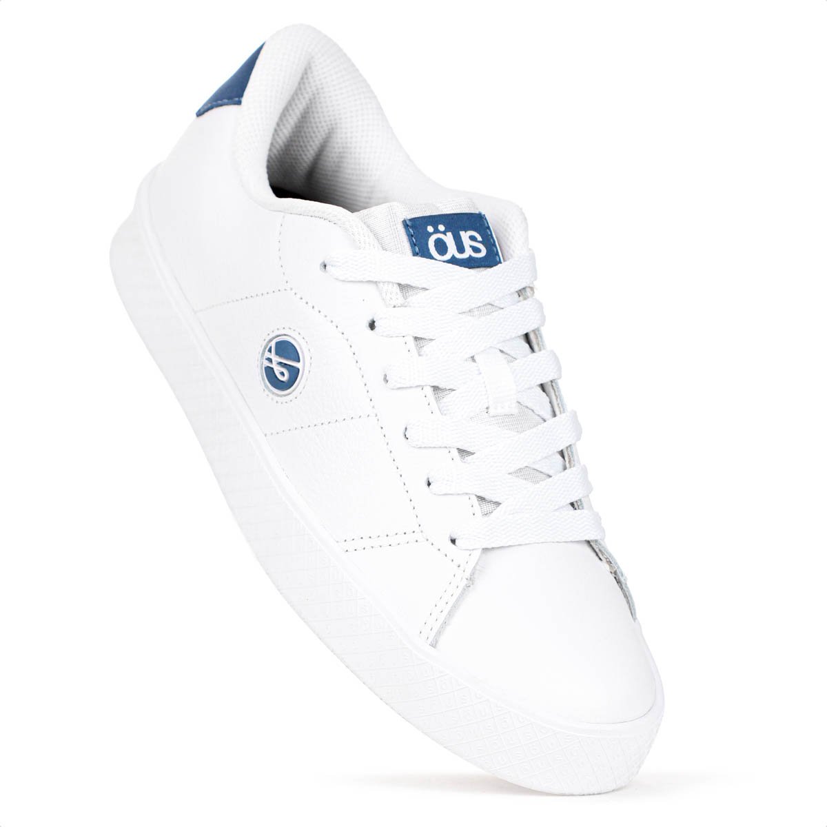 Tenis Ous Dots Couro Branco e Azul - Masculino Branco 5