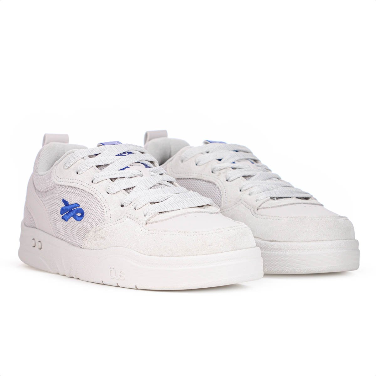 Tenis Ous Fluente Cinza e Azul - Masculino Branco 4