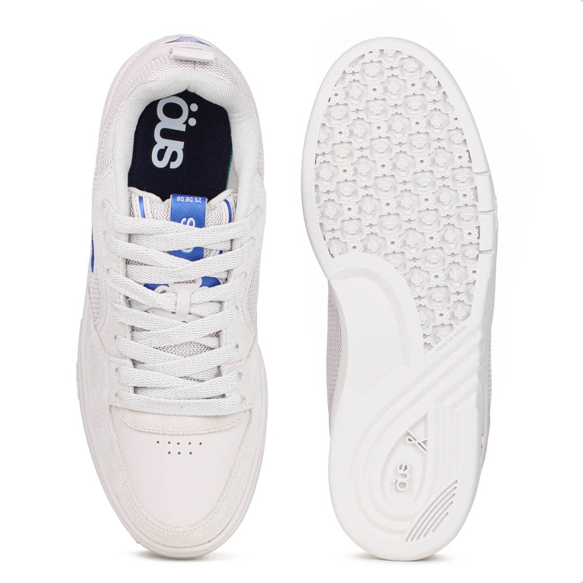 Tenis Ous Fluente Cinza e Azul - Masculino Branco 5