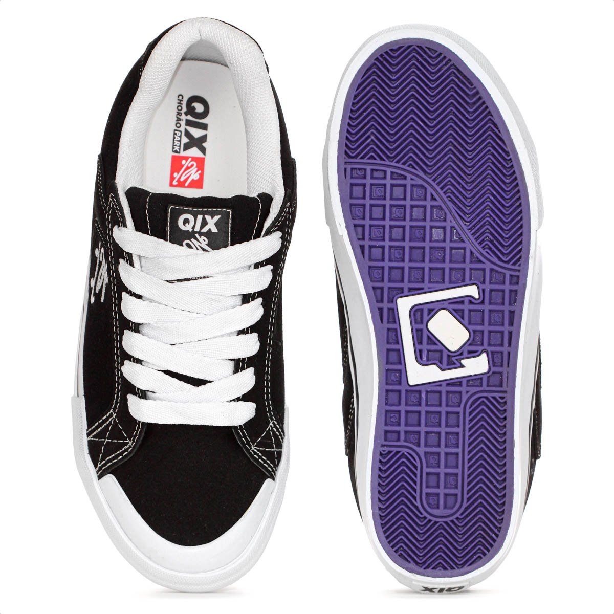 Tenis Qix Chorao Park Camurca Preto e Branco - Masculino Preto 4