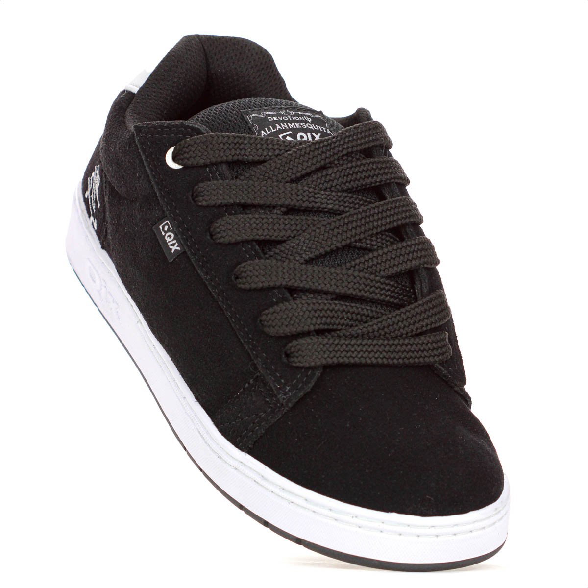 Tenis Qix Allan Mesquita Camurca Preto e Branco  - Masculino Preto 4