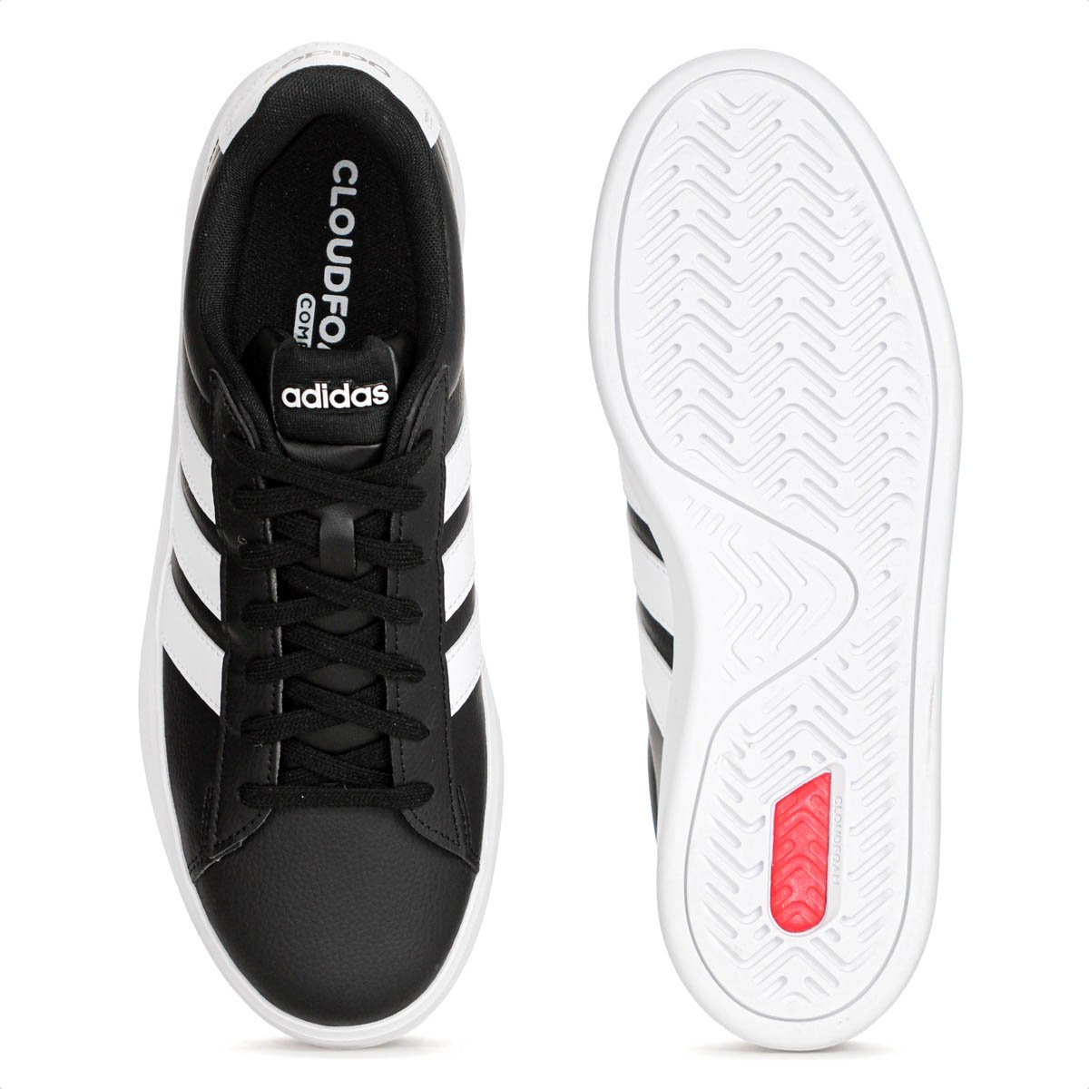 Tenis Adidas Grand Court 3.0 Preto e Branco - Masculino Preto 4