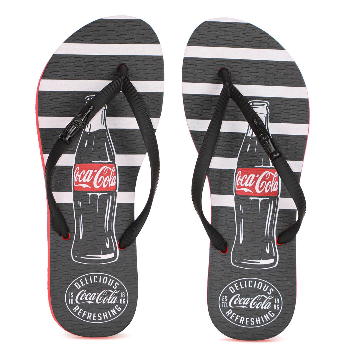 Chinelo Coca Cola Delicious Preto e Vermelho - Feminino Preto 6