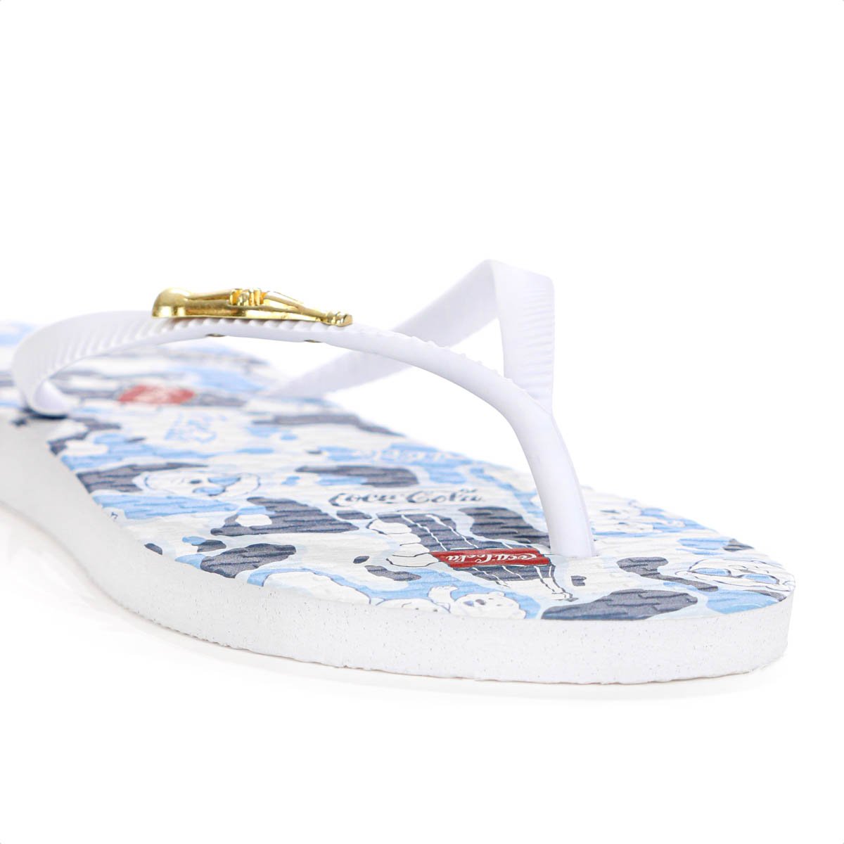 Chinelo Coca Cola Bear Camo Azul e Branco - Feminino Branco/Azul 8