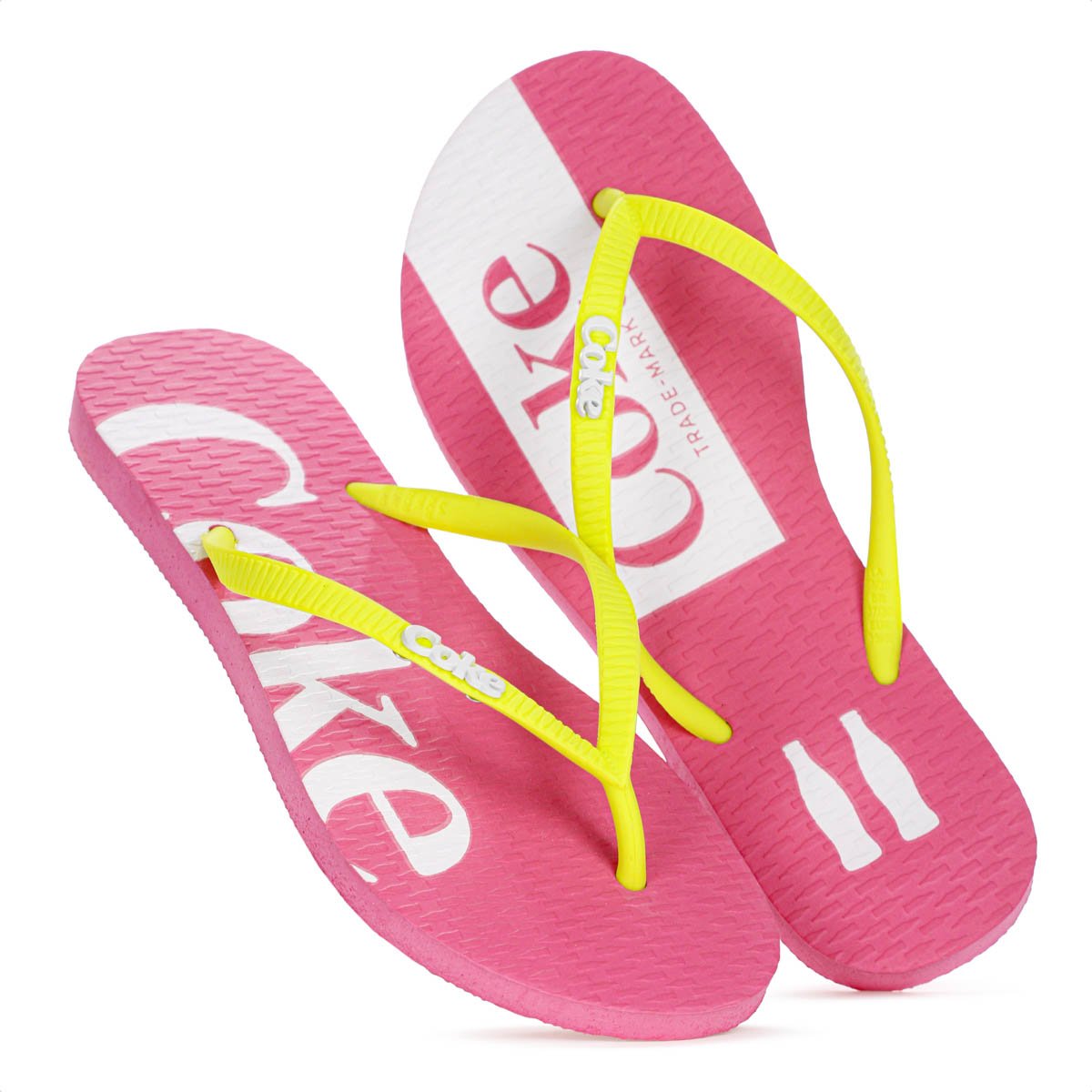 Chinelo Coca Cola Akaroa Rosa e Amarelo - Feminino Amarelo/Rosa 10