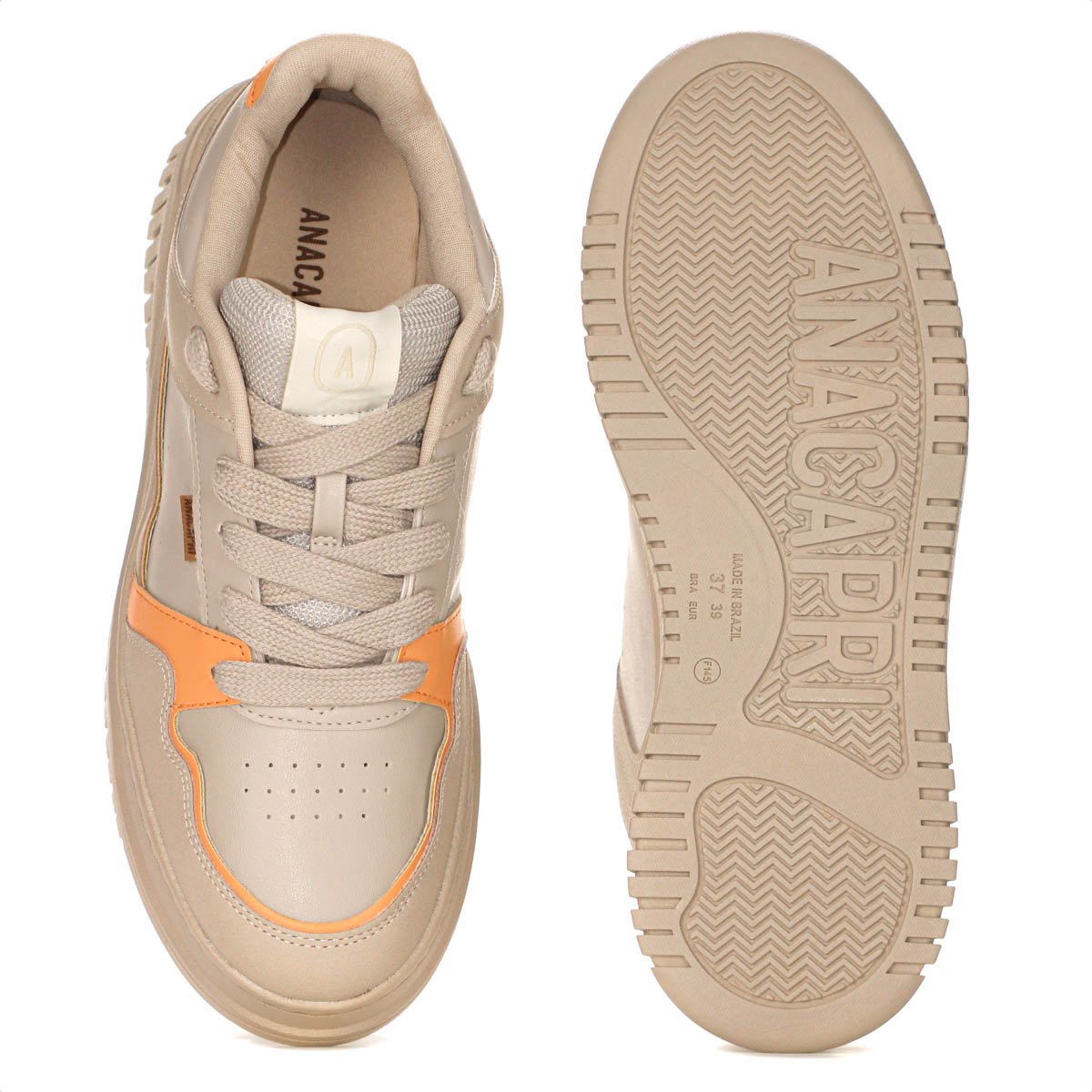 Tenis Anacapri Sofi Virginia Fonseca Bege e Laranja - Feminino Bege 7