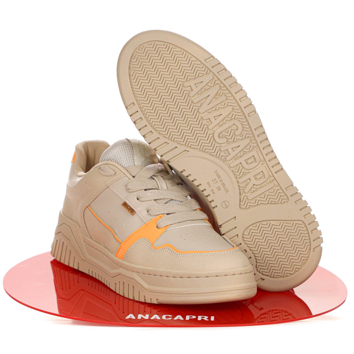 Tenis Anacapri Sofi Virginia Fonseca Bege e Laranja - Feminino Bege 9