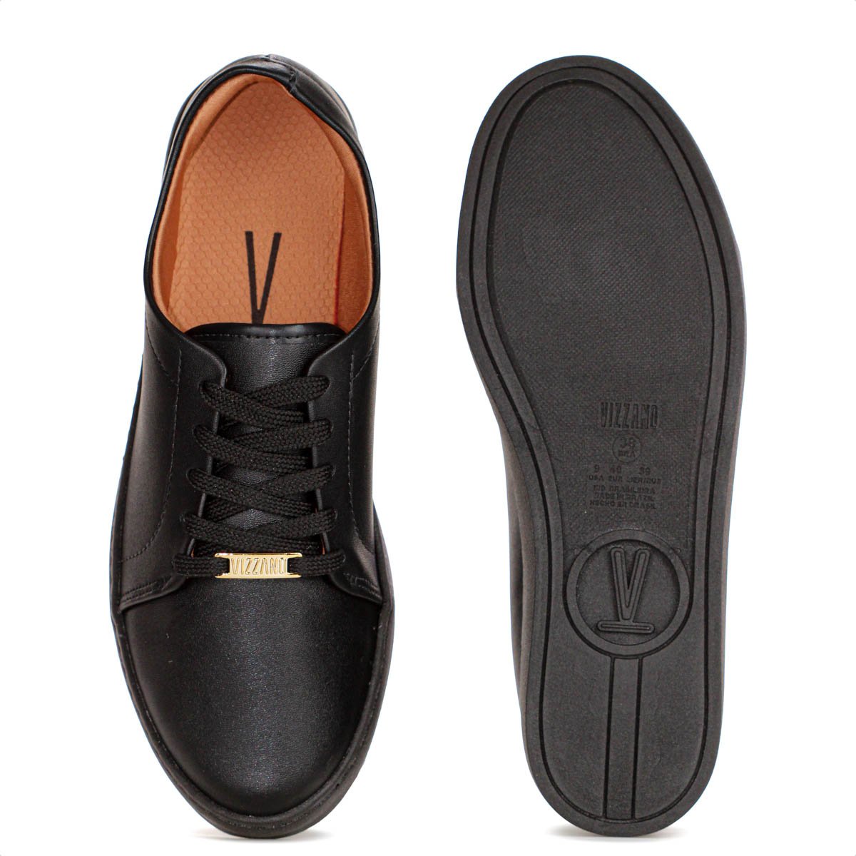Tenis Vizzano Casual Liso Preto - Feminino Preto 4
