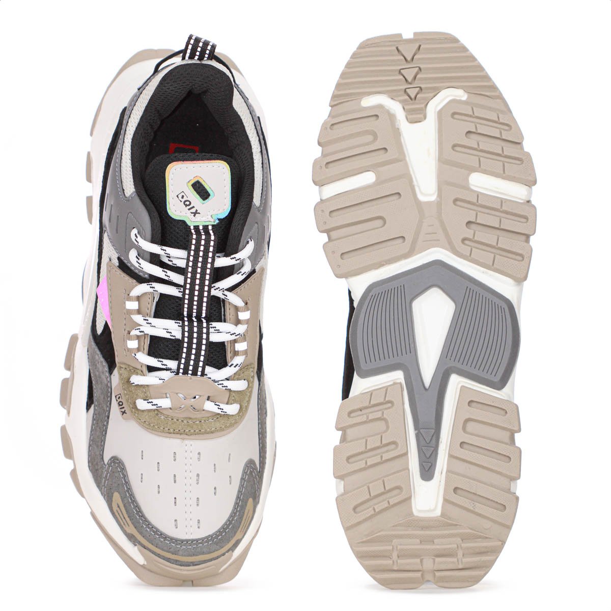Tenis Qix Trek Urban Hiking Cinza e Bege - Masculino Multicores 5