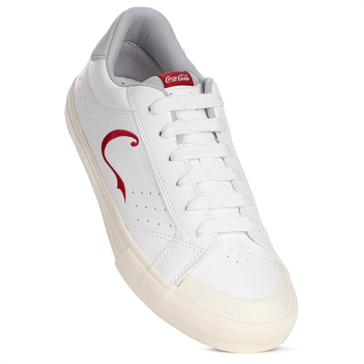Tenis Coca Cola Alliance Town Branco Vermelho e Cinza - Feminino Branco 3