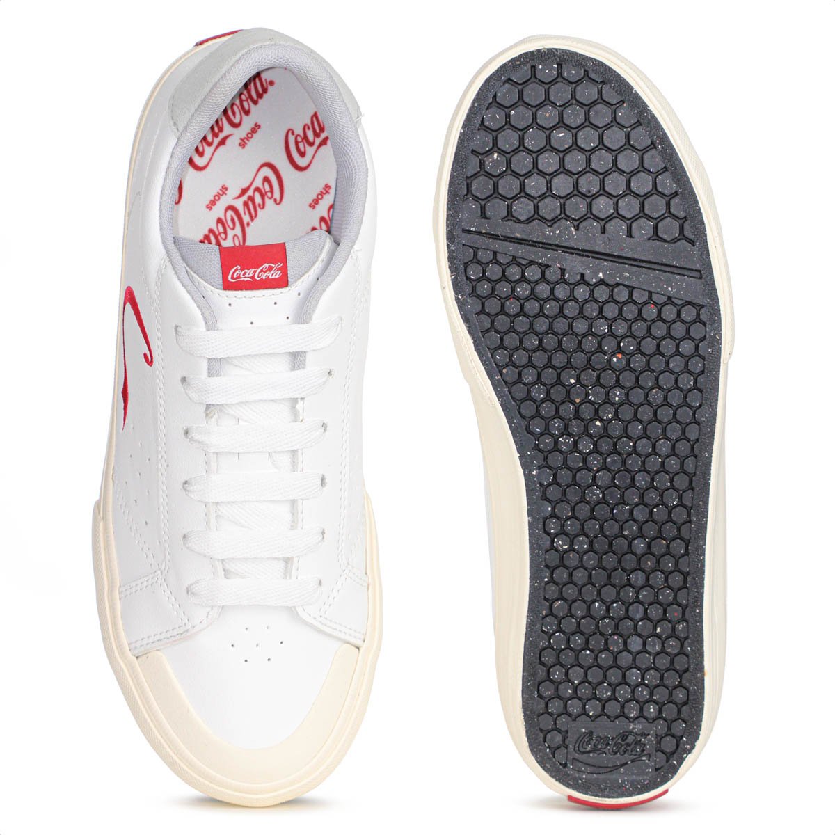 Tenis Coca Cola Alliance Town Branco Vermelho e Cinza - Feminino Branco 5