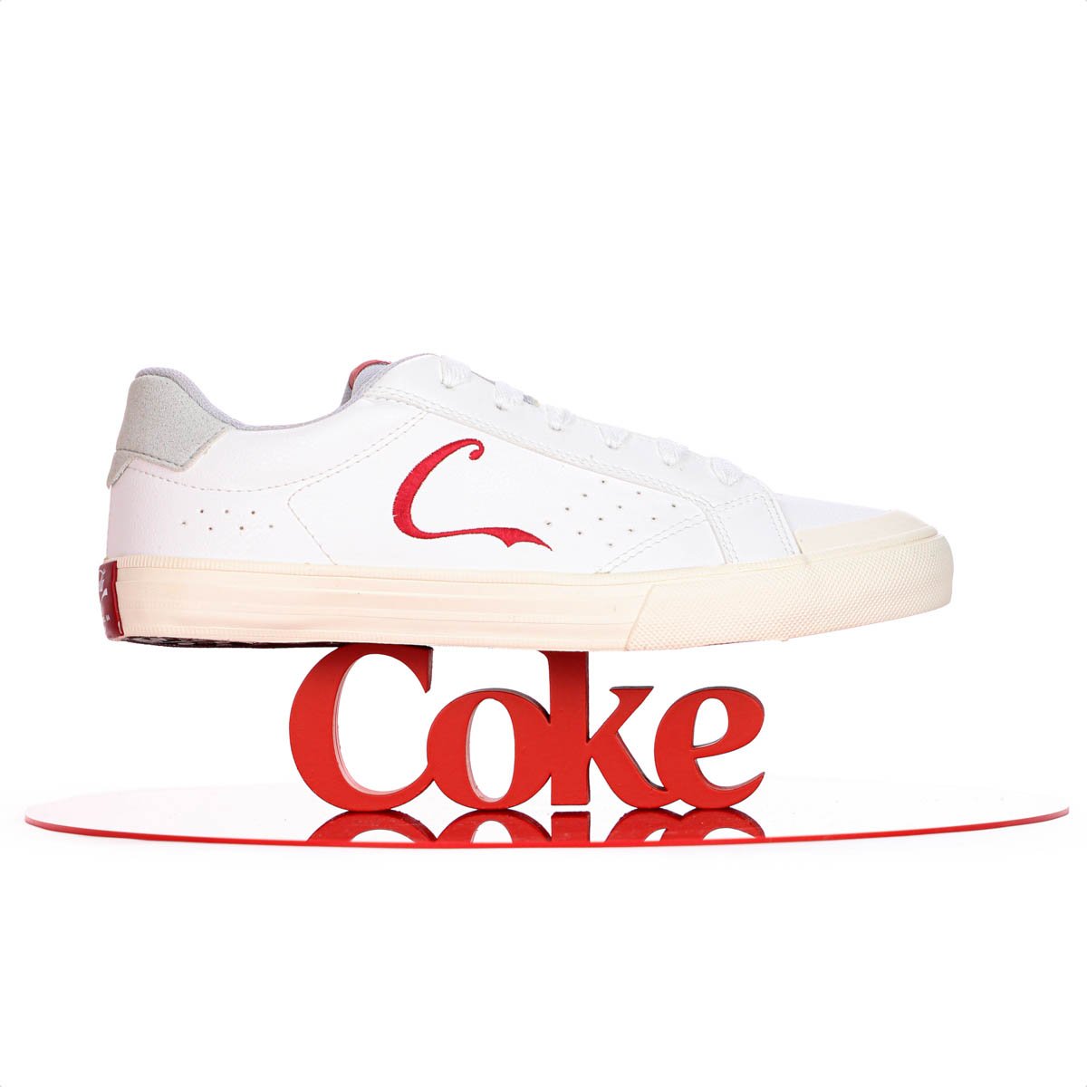 Tenis Coca Cola Alliance Town Branco Vermelho e Cinza - Feminino Branco 9