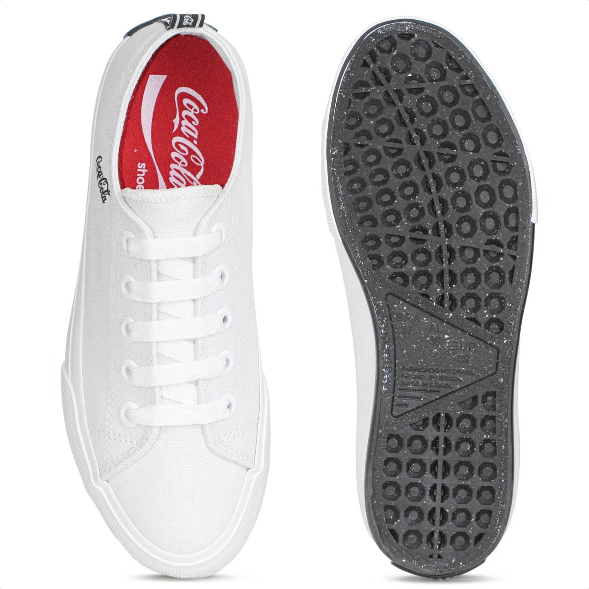 Tenis Coca Cola Atlanta Canvas Coke Branco e Preto - Feminino Branco 4